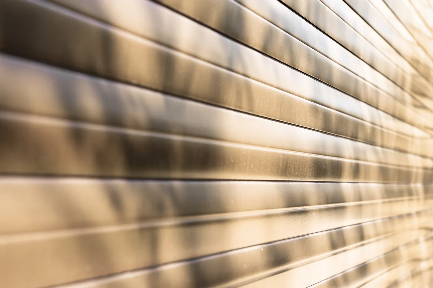 Warm metal shutter detail