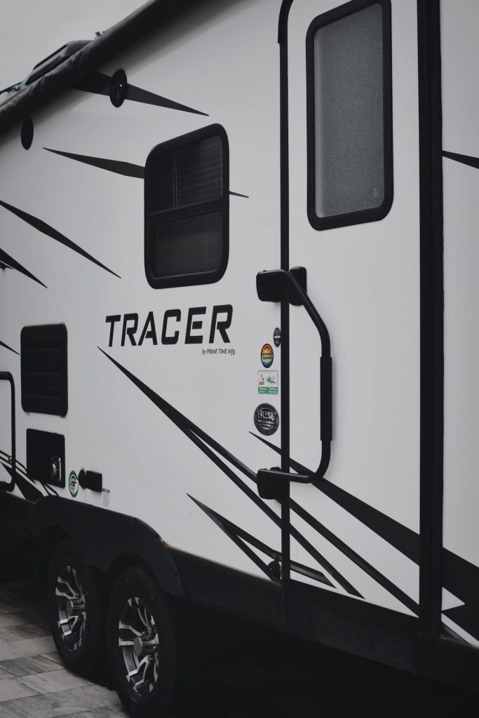 Travel trailer side panel and door
